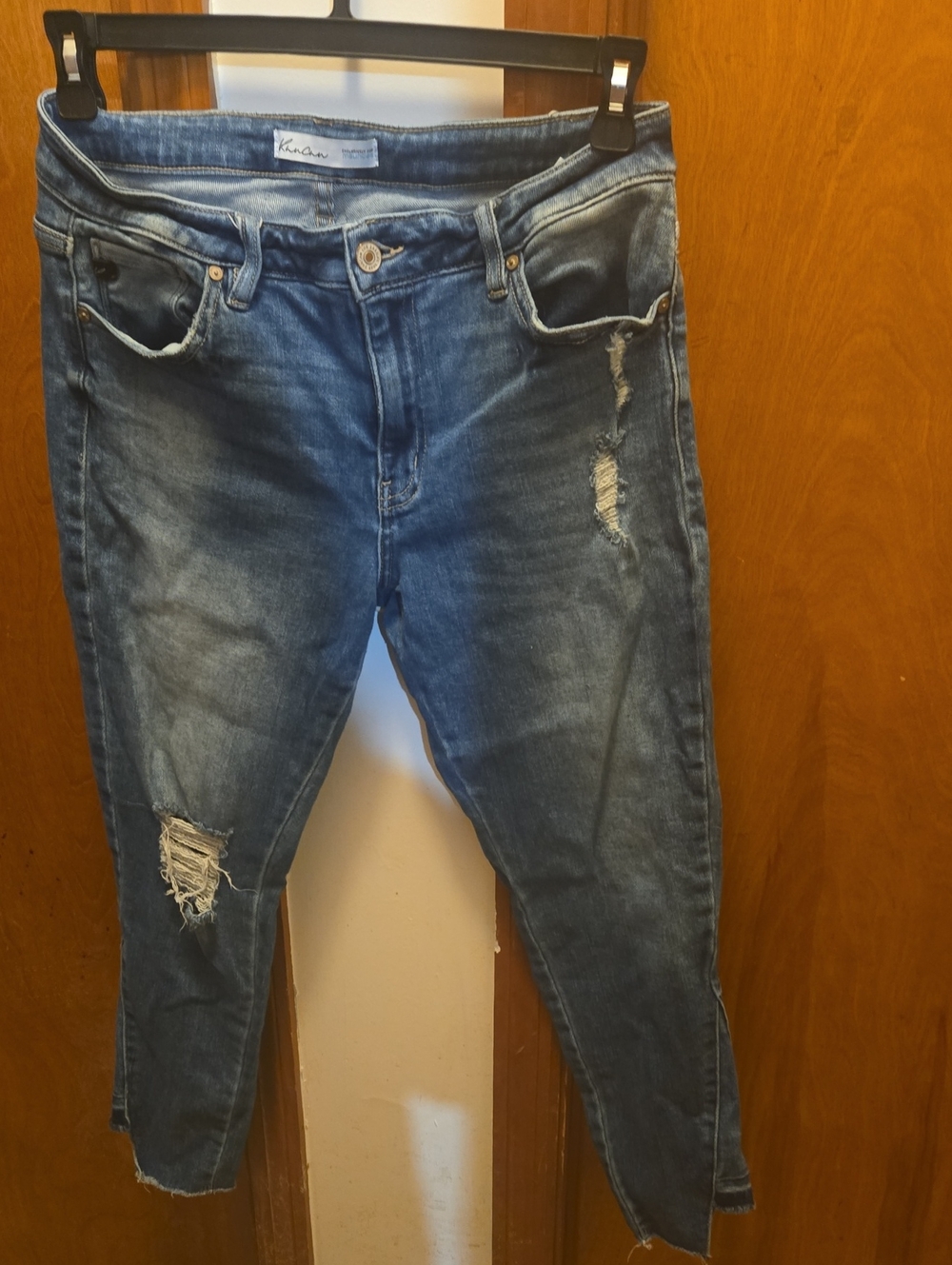 Kancan Distressed Medium Blue Slim Jeans